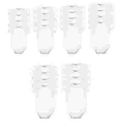Luvable Friends Cotton Bodysuits 24pk, White, 0-24 Months