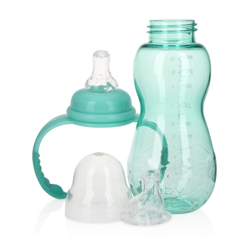 Nuby Bottle-to-Soft Spout Sippy Cup Non-Drip Standard Neck Baby Bottle, 10 fl oz