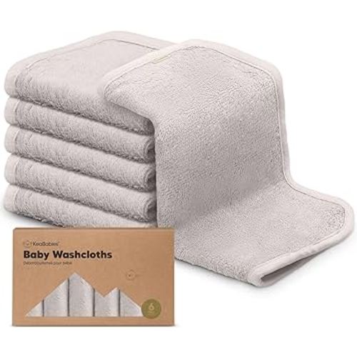 6-Pack Baby Washcloths - Soft Viscose Derived from Bamboo Washcloth, Baby Wash Cloths, Baby Wash Cloth for Newborn, Kids, Bath Baby Towels, Face Towel, Face Cloths for Washing Face(Heather)