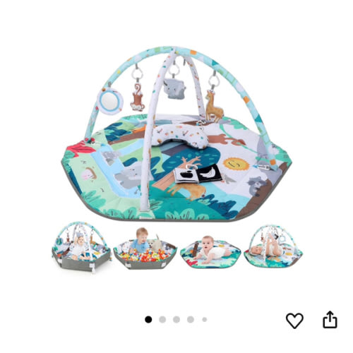 Lilian&Gema Spielbogen Baby, 4 in 1 Spieldecke Baby, Baby Spielmatte mit 6 Spielzeugen, Spielmatte Baby Faltbar Zoo Design, Krabbelmatte Baby ab der Geburt, Baby Spielmatte mit Bauchzeit Kissen : Amazon.de: Baby