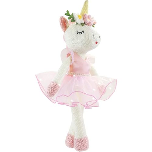 Unicorn Stuffed Animals Plush Ballerina Baby Doll, Unicorn Toys for Girls Age 4-6, Stuffed Animals for Girls 4 Year Old Girl Birthday Gifts Unicorn Decorations for Girls Toys 4-5(Pink)