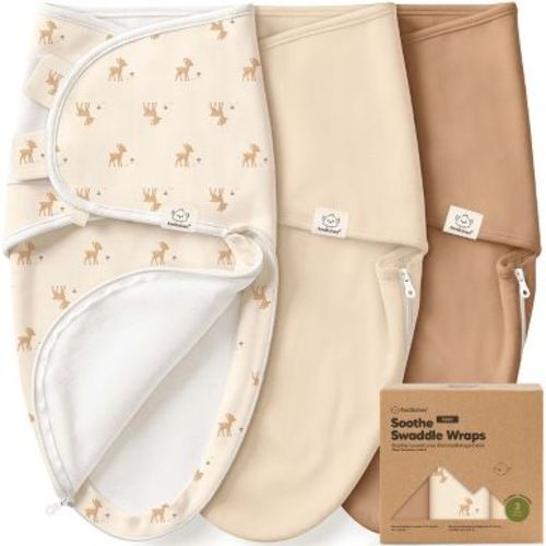 KeaBabies 3pk Organic Swaddle Sleep Sacks Baby, Newborn Swaddles Wrap 0-3 Months, Soft Premies Wearable Swaddle Blanket (Lil Fawn, OS)