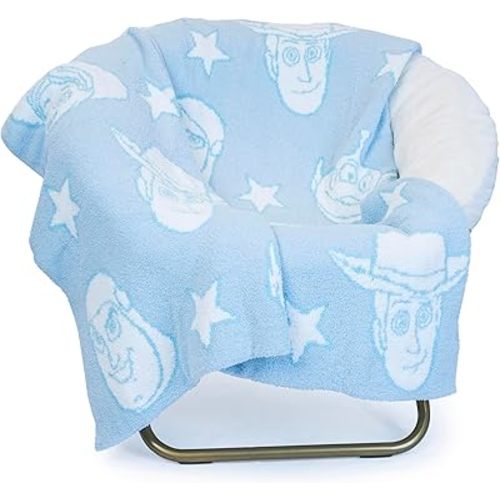 Jay Franco Disney Pixar Toy Story Feather Knit Fluffy Throw Blanket - Woody and Buzz Lightyear Fuzzy Blanket Measures 50 x 60 inch | Super Soft Lightweight Bedding