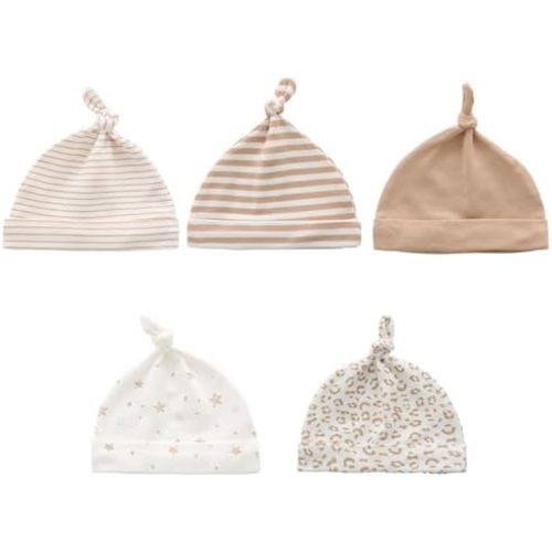 5 Pack Unisex New Born Boy Girls Hats Sets Cotton Soft Infant Accessory Caps 0-6 Months Baby Essentials