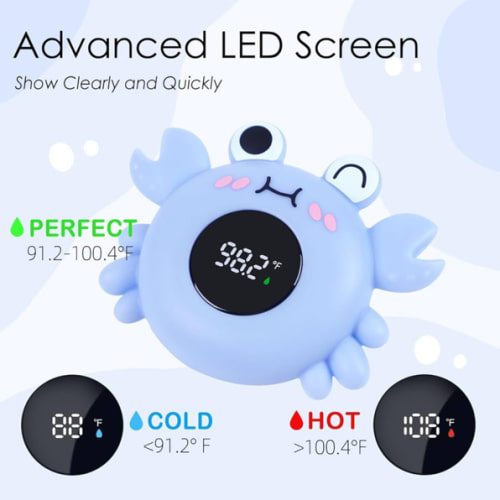 Baby Bath Thermometer Tub Water Temperature Thermometer for Bathtub Crab Newborn Baby Safety Floating Tub Toy Gift for Toddlers, Girls, Boys, Infants 1 2 3 4 Years Old
