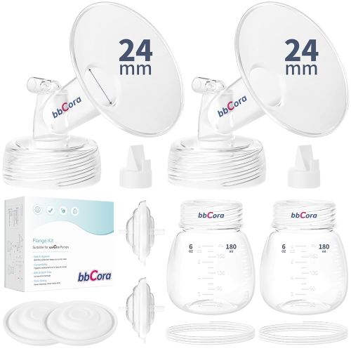 Pump Parts Compatible with Spectra S1/S2/9 Plus, Not Original Accessories, Full Set Replacements Include 24mm Flange, Tubes, Bottles & Backflow Protectors –Travel-Friendly for Breastfeeding Moms