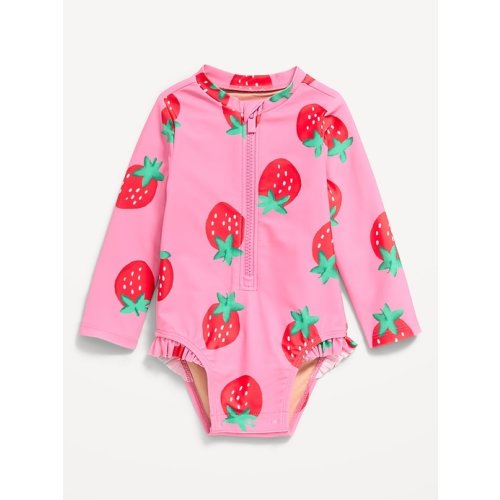 Long-Sleeve Rashguard Swim One-Piece for Baby