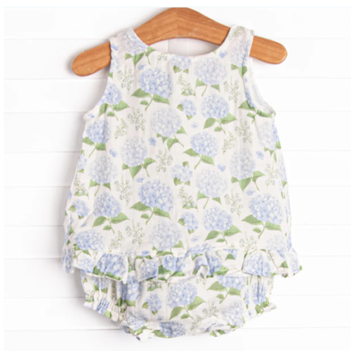 Hydrangea Blooms Muslin Diaper Set, Blue – Stitchy Fish