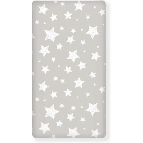 White Cute Stars Fitted Crib Sheet Stars Baby Crib Sheet Fit Standard Crib and Toddler Mattress,Crib Mattress Sheets for Boys Girls 28"x52"