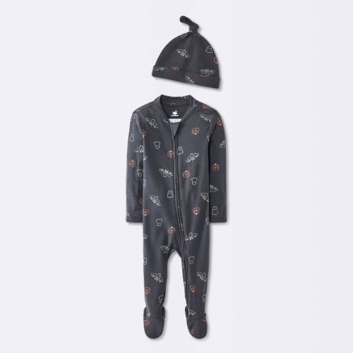 Baby Ghost Sleep N' Play with Hat - Cloud Island™ Charcoal Gray Newborn