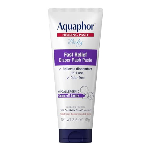 Aquaphor Baby Diaper Rash Paste - For Serious Diaper Rash and Flare-ups - 3.5 Oz. Tube
