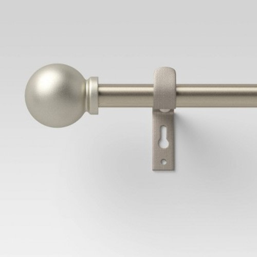 48"-84" Café Smaller Ball Curtain Rod Silver - Room Essentials™: Adjustable Metal Rods for Curtains, Single Rod