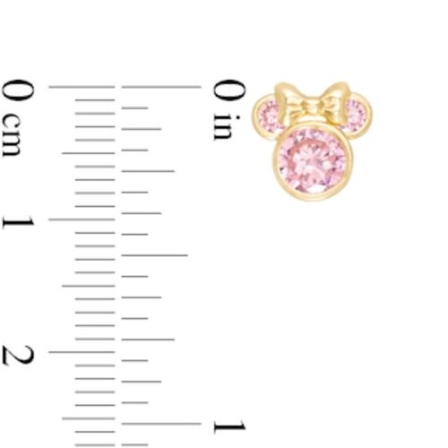 Child's Pink Cubic Zirconia ©Disney Minnie Mouse Stud Earrings in 10K Gold