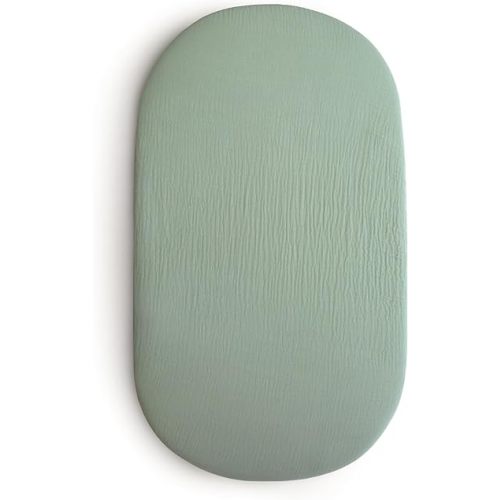 mushie Extra Soft Bassinet Muslin Crib Sheet | 30" x 16" (Roman Green)