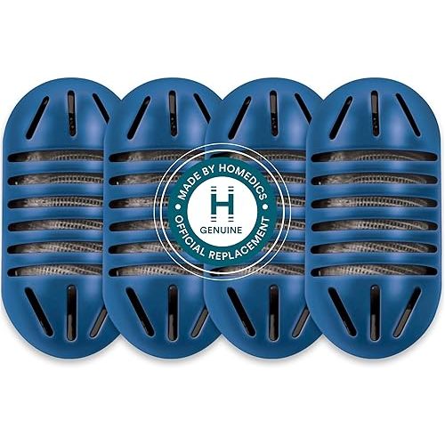 HoMedics Demineralization Cartridge for Ultrasonic Humidifiers – 4-Pack Humidifier Filter Replacements, Filters Mineral Deposits and Purifies Water in Air Humidifiers for Bedroom, Plants, Office Blue