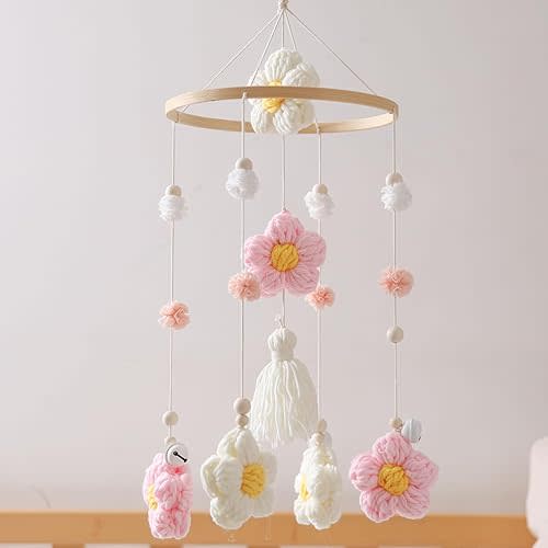 Baby Crib Mobile, Flower Mobile for Crib, Crib Mobile, Pink Flower