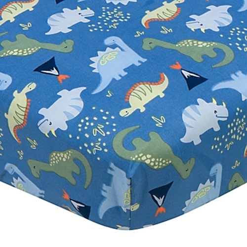 Gerber® Dino Fitted Crib Sheet in Blue