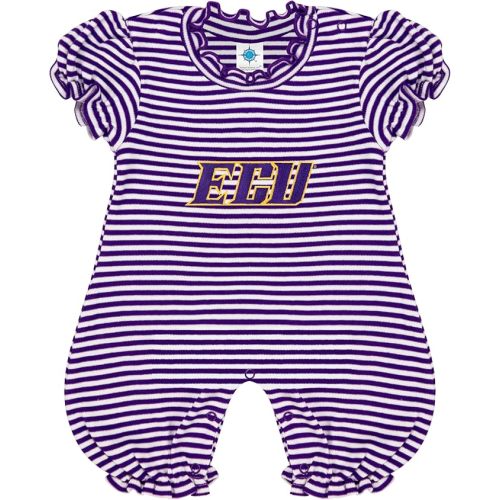 Creative Knitwear College Baby Striped Puff Sleeve Romper - Team Logo, Many Colors, for Girls (Newborn-12 Months)