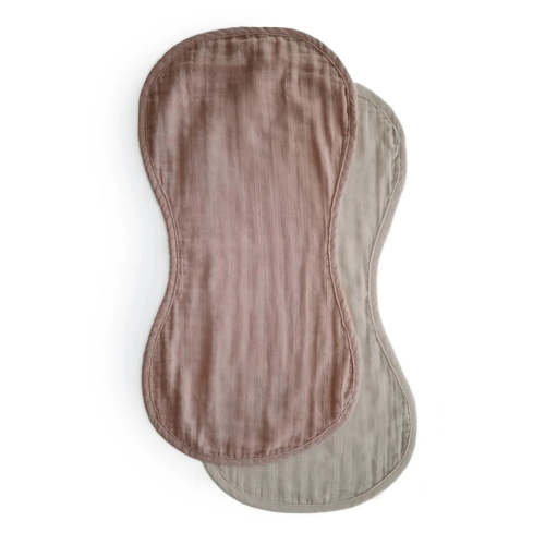 MUSHIE Burp Cloth - Natural/Fog