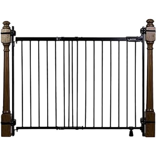 Summer Infant Metal Banister & Stair Safety Baby Gate, 31'-46' Wide, 32.5' Tall, Banister & Wall Mount, Black