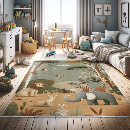 Ambesonne Woodland High Density Long Fiber Poly Threads Decorative Area Rug Carpet | Wayfair