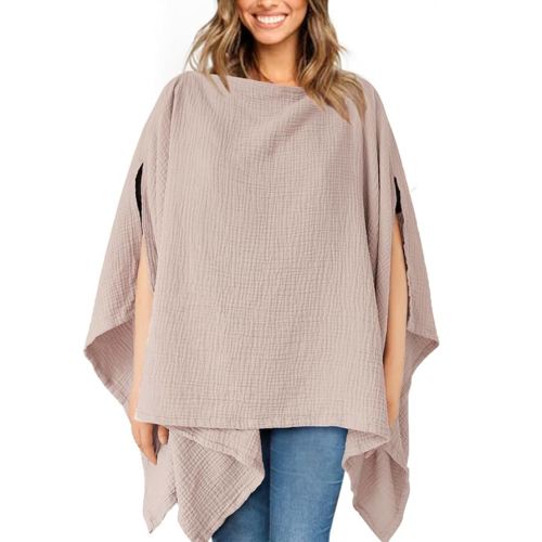 Konssy Muslin Nursing Cover for Breastfeeding, 360° Full Privacy Breathable 100% Cotton Breastfeeding Cover, Multi-use Carseat Canopy