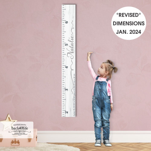 Custom Wooden Growth Chart - Personalized Height Ruler for Kids & Family Name Nursery Decor Script GC-NAT