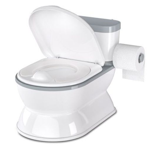 Babybond 2-in-1 Toddler Potty Training Toilet - Large Chair & Detachable Seat For Boys & Girls 1-3 Yrs - Flushing Sound, Wipes Storage, Gray