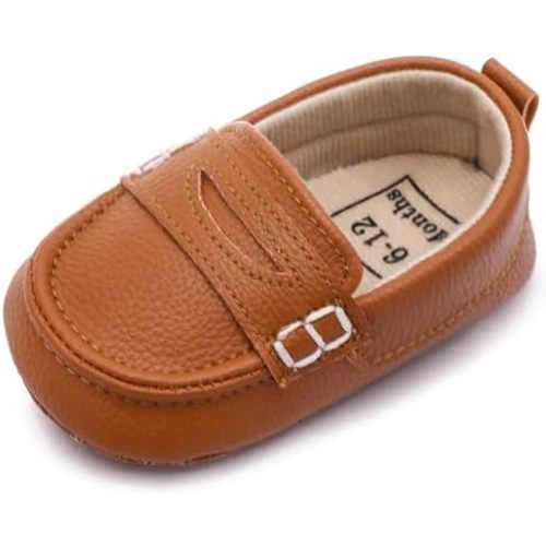Infant Baby Boys Loafers Soft Sole PU Leather Toddler Moccasins Girls First Walking Crib Dress Shoes