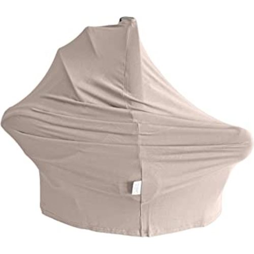 MOZAH Baby Multi-Use Cover: 9-in-1 Car Seat Covers Canopy Cover, Breathable Breastfeeding Cover, Stroller Cover & More, Boys & Girls Shower Gifts (Warm Taupe)