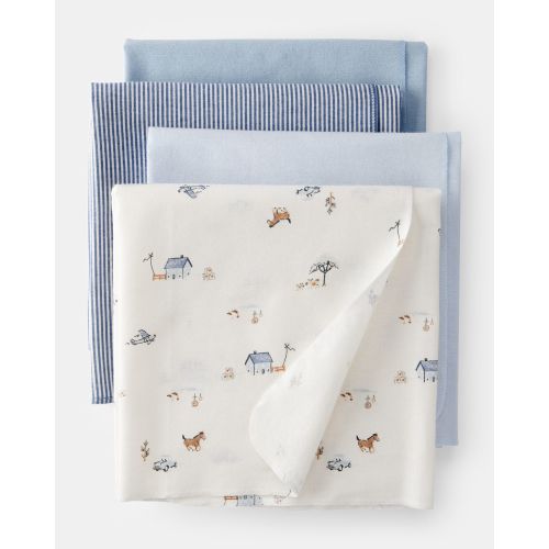 Baby 4-Pack Receiving Blankets - Blue | Carter's