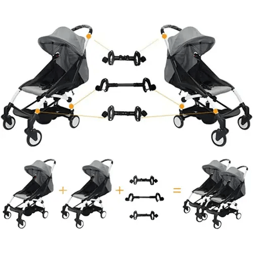 Twin Stroller Connector for Baby Universal Fits Umbrella Strollers Babyzen YOYO Yoya Etc.. Turns Two Single Strollers into a Double Stroller