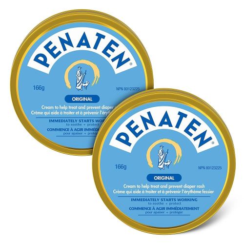 Penaten Original Medicated Diaper Rash Cream, Baby Diaper Rash Cream, Zinc Oxide, Pack of 2 x 166g