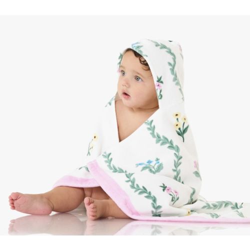 Stripe Floral Baby Beach Hooded Towel