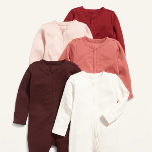 Unisex 2-Way-Zip Sleep & Play Footed One-Piece 5-Pack for Baby | Old Navy