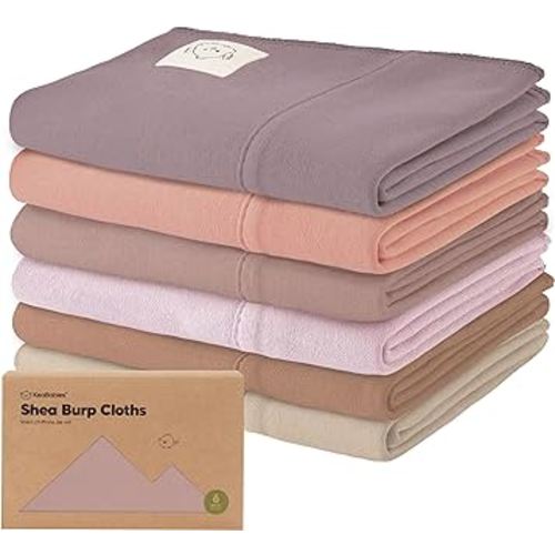 Organic Burp Cloths Baby Girl, Boy - 6-Pack Large Baby Burp Cloths, Super Absorbent Burping Cloths for Babies, Soft & Plush Cotton Burp Cloth, Spit Up Burp Rags, Newborn Burp Clothes (Mauve)