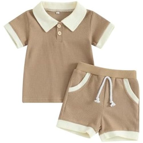 Baby Boy Outfits Newborn Clothes Short Sleeve Waffle Romper Casual Shorts Infant Baby Boy's Clothing Sets