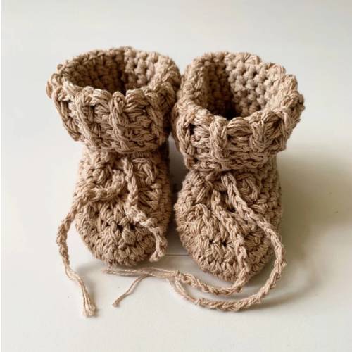 Organic Cotton Tie Baby Booties