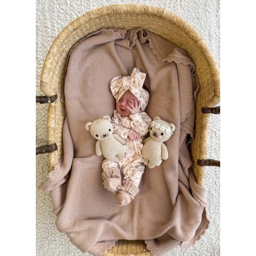 Frill Zip Romper | Paisley Coffee