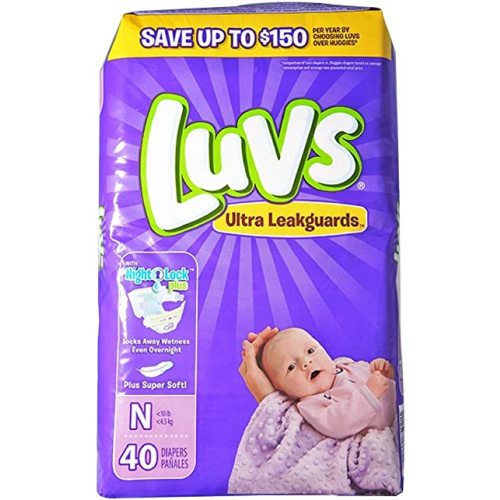 Luvs Newborn Ultra Leakguards Diapers, 40 Count