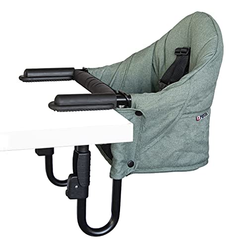 guzzie+Guss Portable Clip on High Chair for Baby Seat - Folding and Easy Setup for Travel, Home, Restaurants, Picnics - Machine Washable Fabric - Forest Green