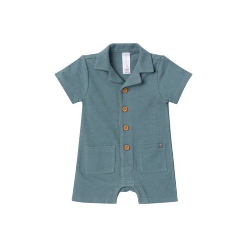 Collared Short Sleeve Romper, 0-3M