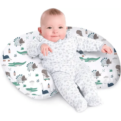 Little Grape Land Nursing Pillow for Infants, Breastfeeding Pillows, Baby Support Pillow for Nursing, Bottle Feeding, Tummy Time with Machine Washable Cover & Breathable Filling (Wild Dinosaur
