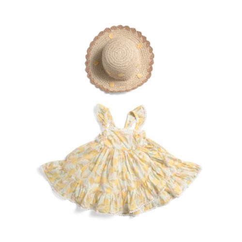 Infant Girls Lemon Flounce Dress And Hat | Girls' Dresses | T.J.Maxx