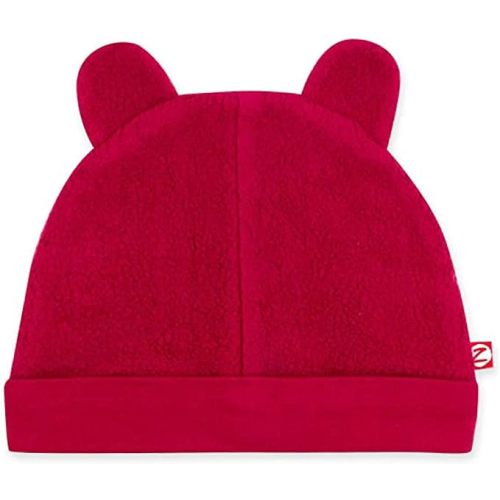 Zutano Unisex Baby Fleece Hat, Winter Baby Hat for Boys and Girls, Cold-Weather Baby Gear, Infant Cap - 3 Months - Cranberry