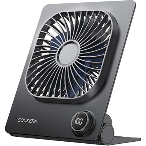Desk Fan, 6.61''Ultra-thin 5000mAh Battery Powered Fan with Powerful Wind,100 Speeds Adjustable&Digital Display,Timer,Ultra-quiet Small Portable Fan for Bedroom,Office,Travel,Summer Essentials