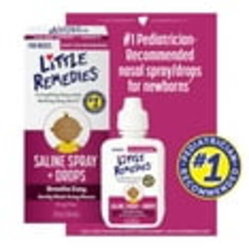 Little Remedies Saline Spray and Drops, Safe for Newborns, Gently Wash Away Mucus from Cold, 1 fl oz