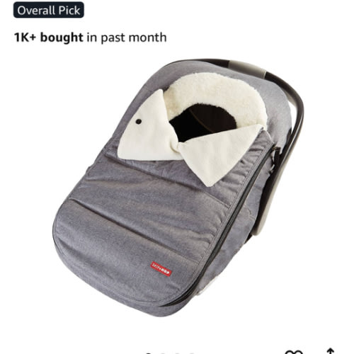 Skip Hop Winter Car Seat Cover, Stroll & Go, Heather Grey 16x3x27 Inch (Pack of 1)
