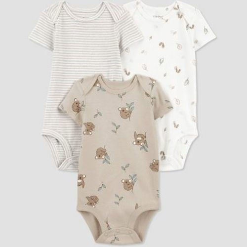 Carter's Just One You® Baby Boys' 3pk Bodysuit - White/green 3m