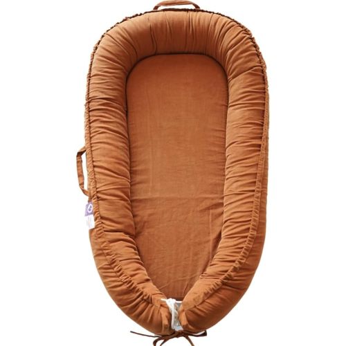 CooCooBaby Infant Lounger, Baby Nest Cover for Baby Girls & Boys, Newborn Essentials for Baby 0-12 Months, 100% Cotton Breathable (GoldenBrown_Corduroy)